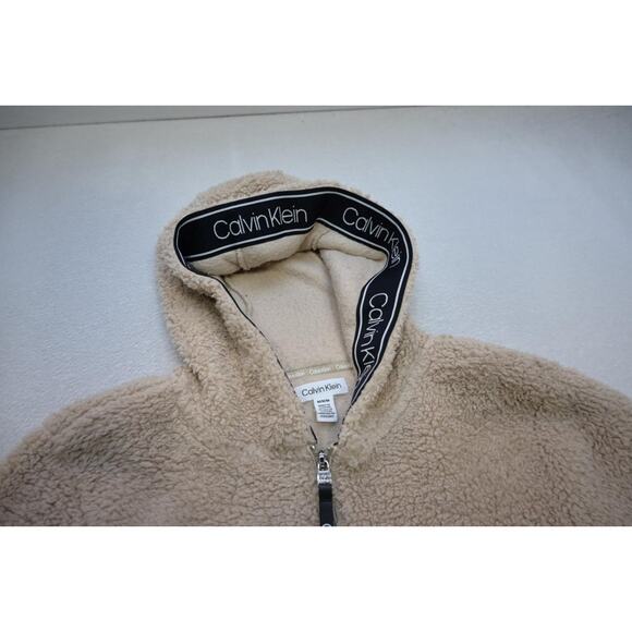 Calvin Klein 1/4 Zip Sherpa Sweater Jacket 1/4 Zip Fleece Womens Medium - Picture 11 of 14